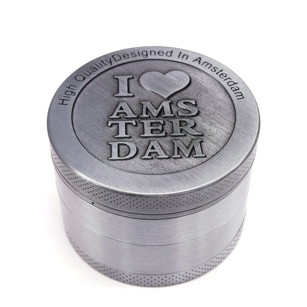 I Love Amsterdam 50mm Metal Pollinator Grinder.
