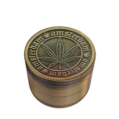 Grinder Pollinator Metal Leaf Amsterdam Gold 50 mm 4 parts