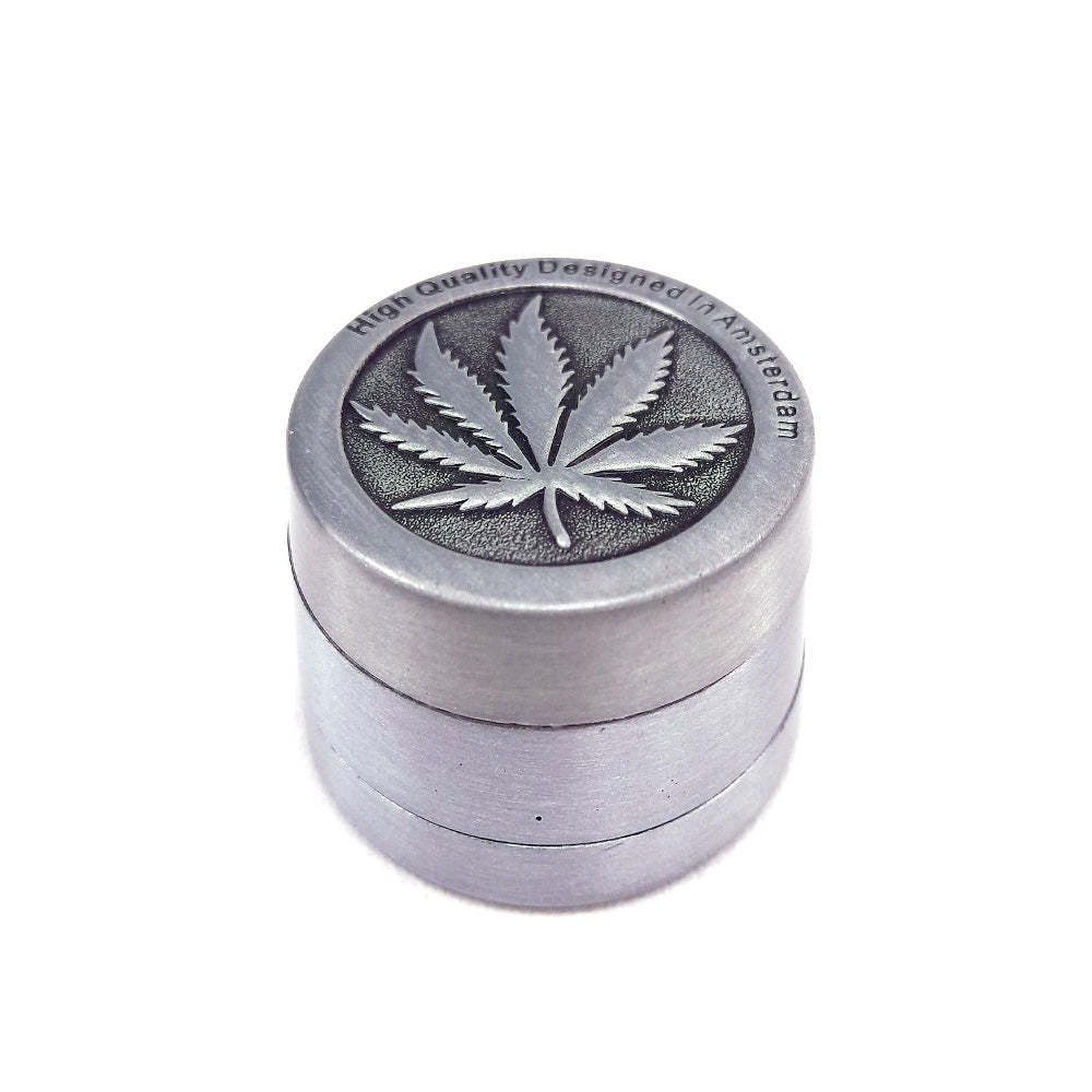 Grinder Polinator Metallo Leaf Silver 30 mm.