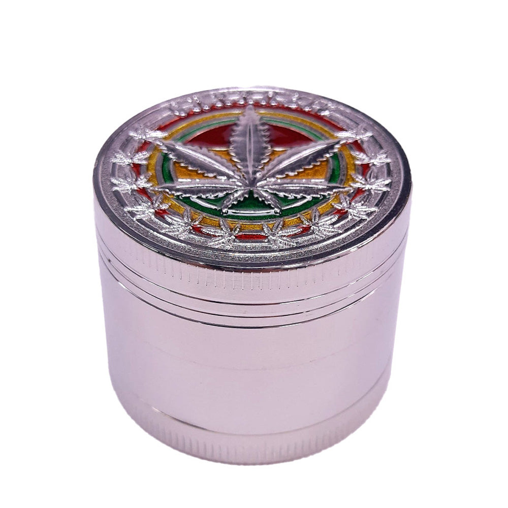 Grinder Polinizador Metal Rasta Silver 52 mm.