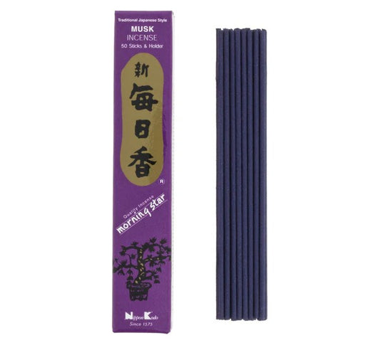 Incienso Morning Star Almizcle 50 Sticks & Holder
