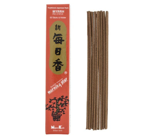 Incienso Morning Star Mirra 50 Sticks & Holder