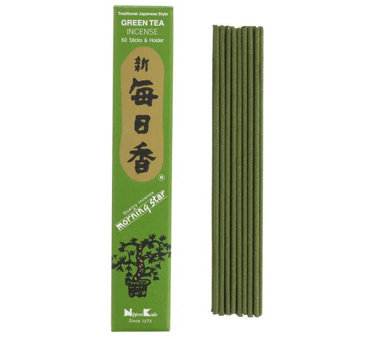 Incienso Morning Star Té Verde 50 Sticks & Holder