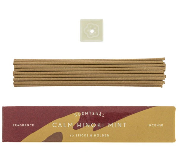 Incienso Scentsual Menta Hinoki 30 Sticks & Holder
