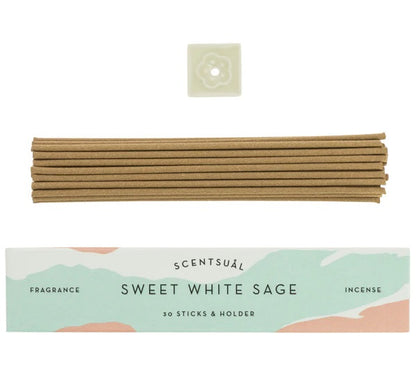 Incienso Scentsual Salvia Blanca 30 Sticks & Holder