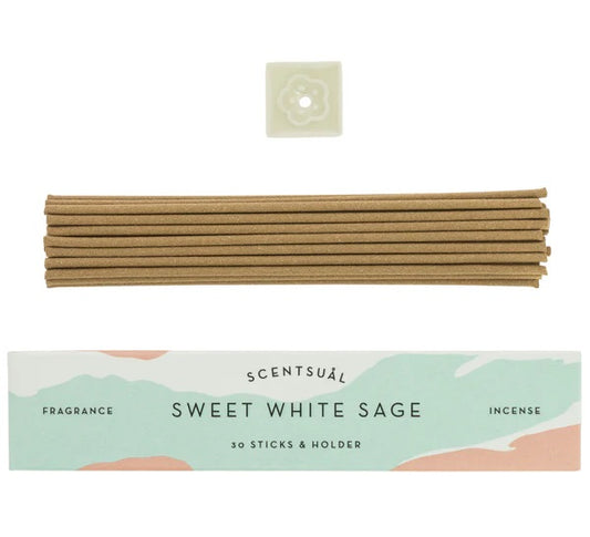 Incienso Scentsual Salvia Blanca 30 Sticks & Holder