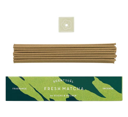 Incienso Scentsual Té Verde Matcha 30 Sticks & Holder