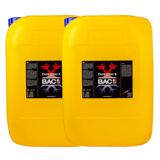 Kit Coco Grow A&B 20 lt | Fertilizante Base Crecimiento para Coco Mayor Formato | BAC