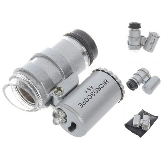 45x Mini LED Magnifying Glass Microscope