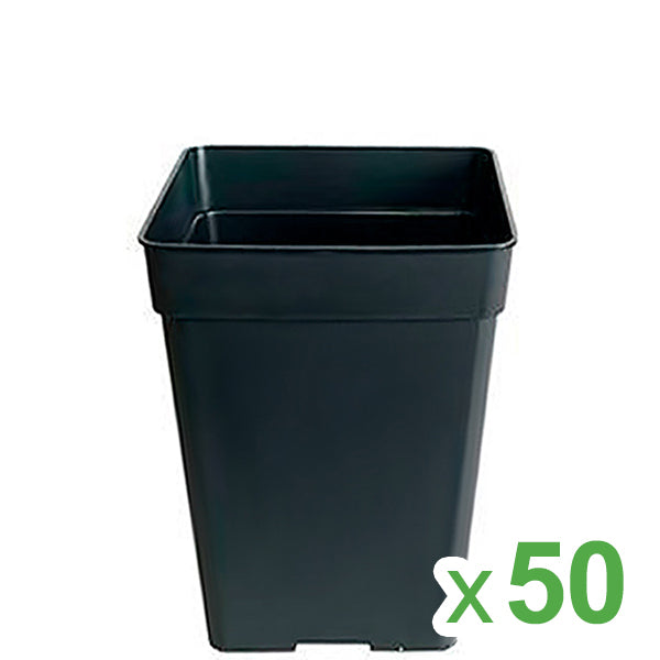 Black Square Pot 15 x 15 x 18.5 cm. 3.2 lt. - 50 units.