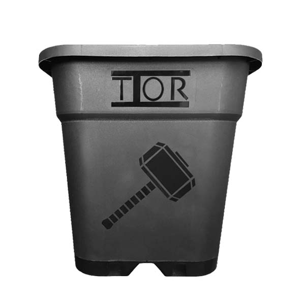 Vaso Quadrato Nero Thor 18x18x22 cm. 5 lt. - 40 pz.