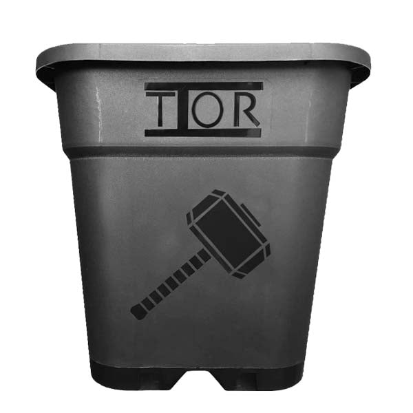 Vaso Quadrato Nero Thor 28x28x28 cm. 14 lt. - 20 pz.
