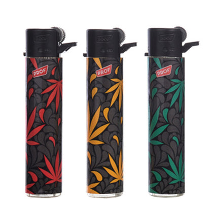 Mechero Round Flint Regulador Piedra & Gas Refill 25 ud. Leaves Mod.1