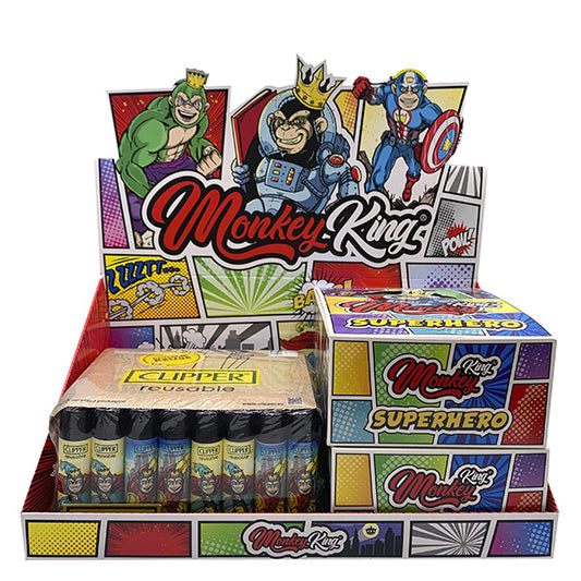 Papel Monkey King Pack King Size Slim Tips & Clipper 48 ud. S. Hero mod. 3