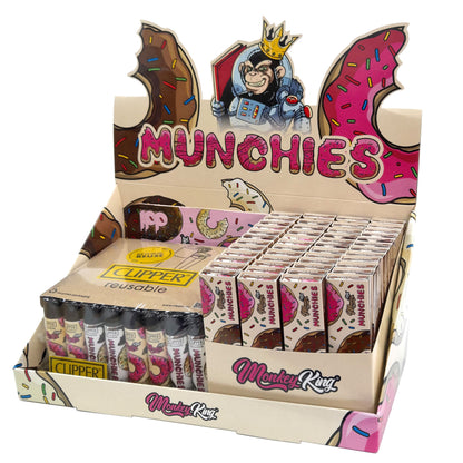 Cartine Monkey King Pack King Size Slim Tips & Clipper Munchies Non Sbiancate 48 pz.