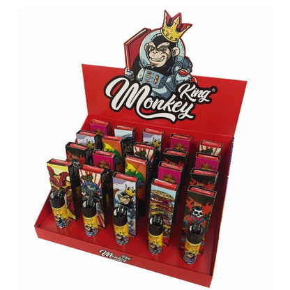 Monkey King Pack King Size Slim Tips & Clipper Unbleached Rolling Papers 20 units.