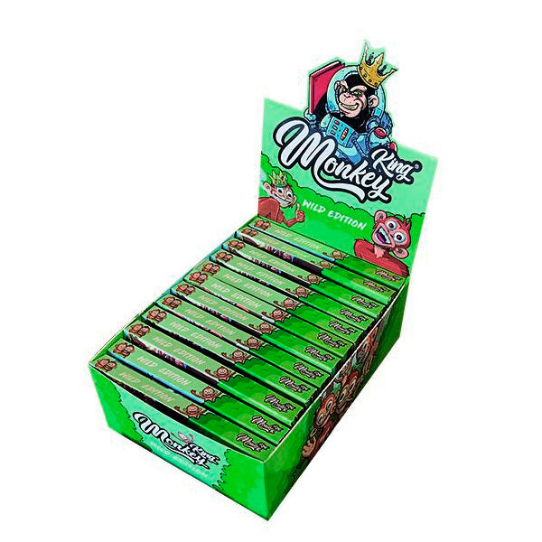 Monkey King Size Slim Rolling Papers & Tips Wild Edition 24 units
