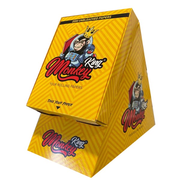 Monkey King Size Unbleached Rolling Papers Dispenser 2,000 sheets