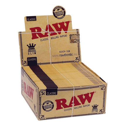 Raw Classic King Size Slim Rolling Papers - 50 Booklets