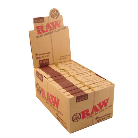 Papel Raw  Classic Single Wide & Tips Connoisseur 24 Librillos