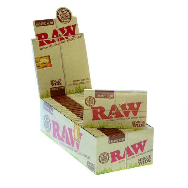 Raw Organic Single Wide Double Rolling Papers 25 booklets
