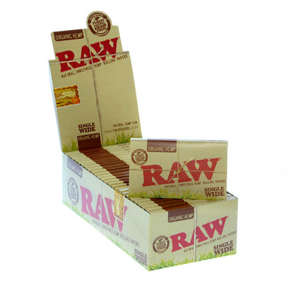 Raw Organic Single Wide Double Rolling Papers 25 booklets