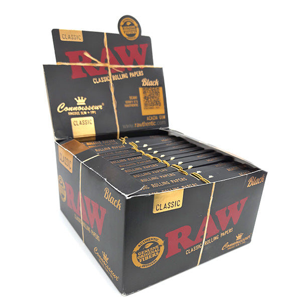 Raw Black King Size Slim & Tips Connoisseur 24 booklets