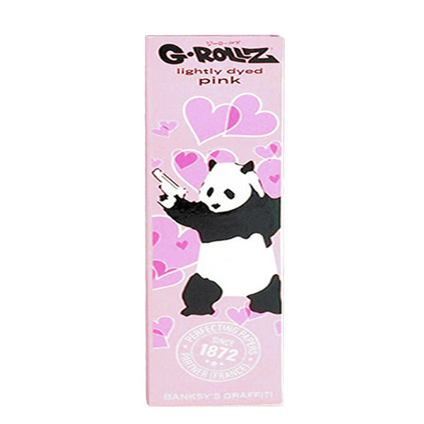 G-Rollz Rolling Paper 1.1/4 & Tips Panda Gunning Pink 24 Booklets