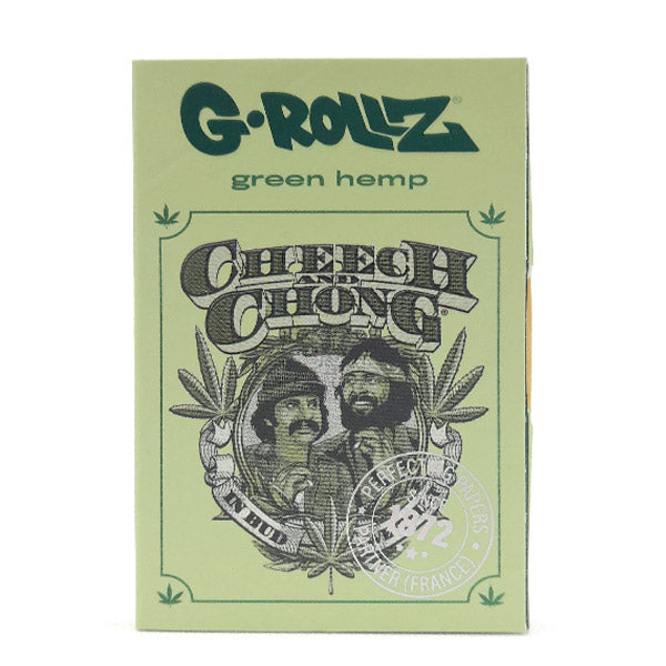 G-Rollz Rolling Papers 1.1/4 Tips & Tray Cheech & Chong Green 16 Booklets