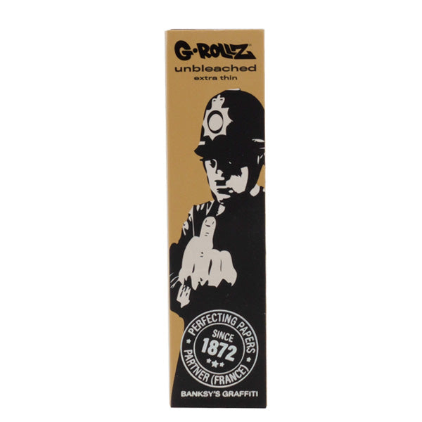 G-Rollz K.S. Rolling Papers & Tips Banksy Graffiti Rude Copper Unbleached 24 Booklets