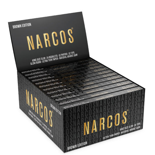 Papel de fumar K.S. & Tips Slim Unbleached Narcos 24 librillos