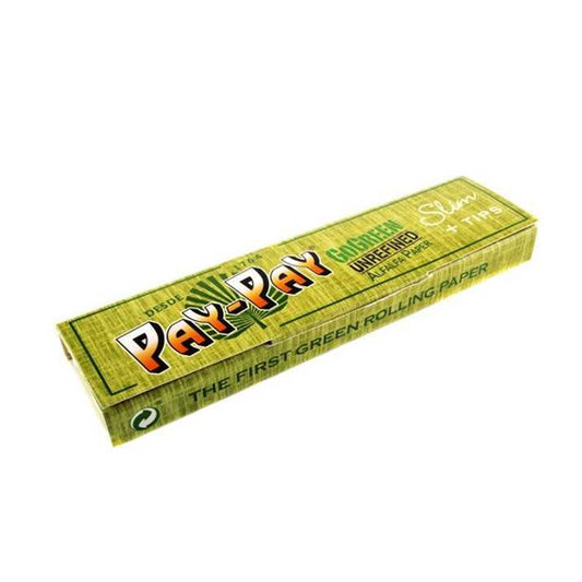 Papel de fumar Pay Pay Gogreen Slim + Tips  King Size 24 librillos
