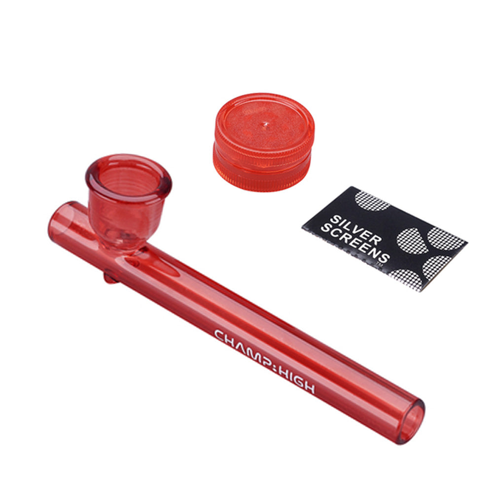 Glass Pipe 90 mm. Grinder & Screen Mix Color.