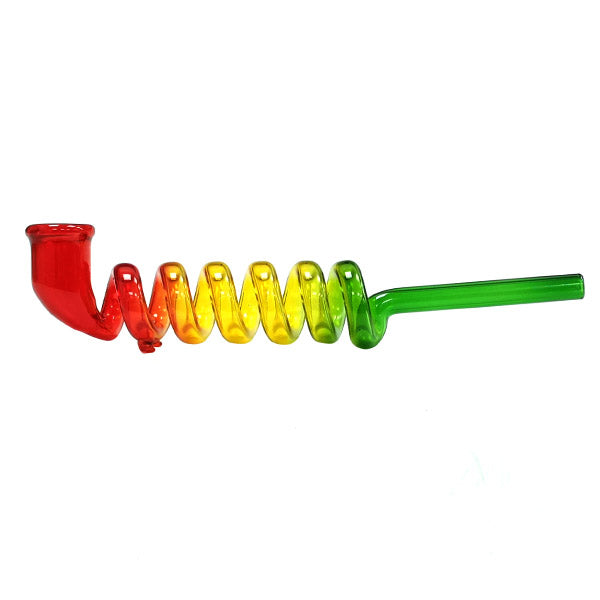 Rainbow Spiral Glitter Glass Pipe 17 cm.