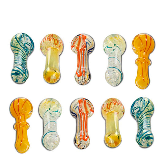 Mushroom Glass Pipe 8 cm. 12 pc. Mixed Colors