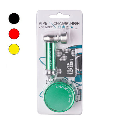 Pipa in Metallo Set Griglie & Grinder 65 mm. Colori Assortiti