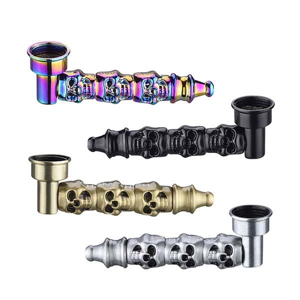 Metal Skull Pipe 80 mm. Pack of 4 units