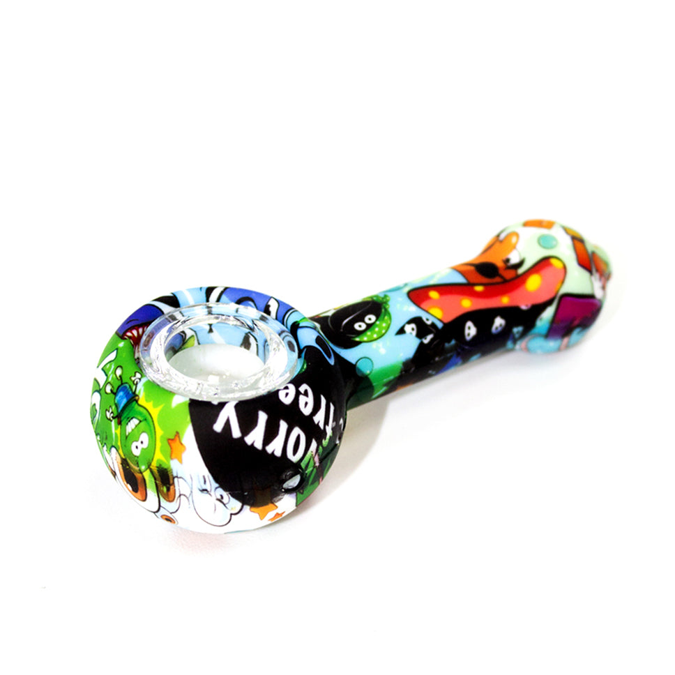 Pipa Silicone & Braciere in Vetro 11 cm. Colori Assortiti