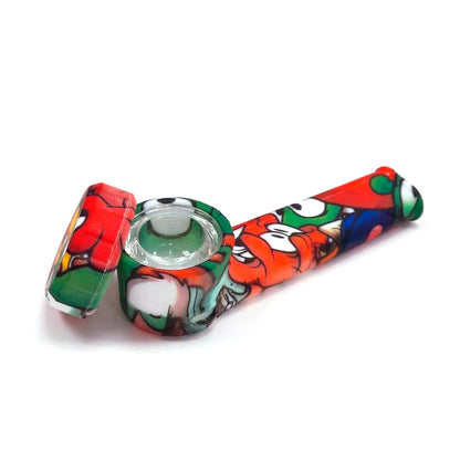 Silicone Pipe & Glass Bowl Lid 90 mm. Mixed Color