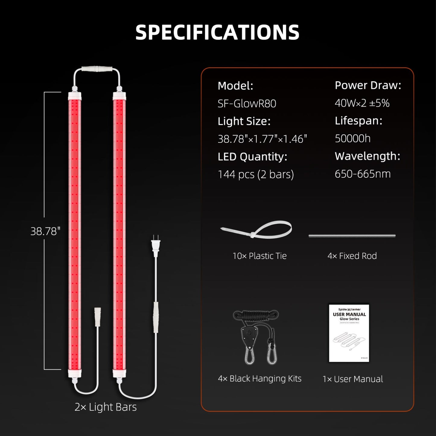Spider Farmer SF-GlowR80 LED 80W