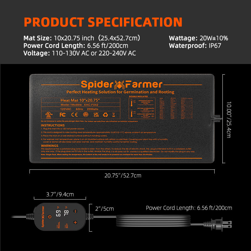 Manta Calefactora Spider Farmer 48" x 20.75"