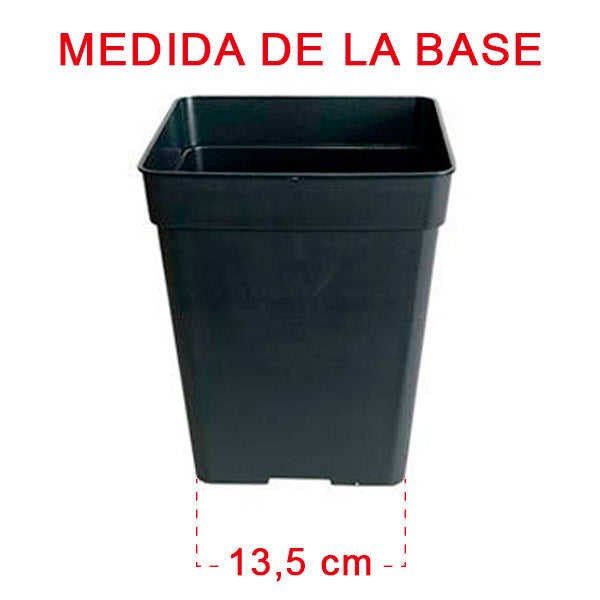 Maceta Cuadrada Negra 20 x 20 x 27.5 cm. 7 lt. - 42 ud.