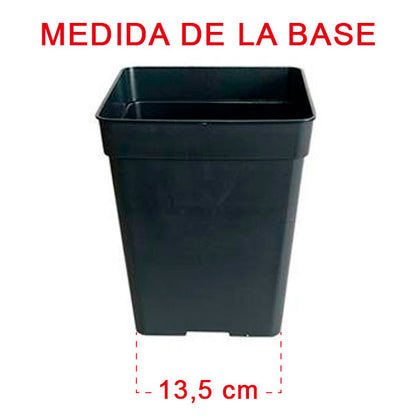 Maceta Cuadrada Negra 20 x 20 x 27.5 cm. 7 lt. - 42 ud.