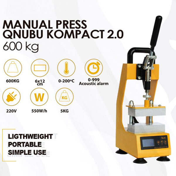 Prensa Qnubu Press Kompact 2.0 Manual 600 kg. (Placa 6x12 cm.)