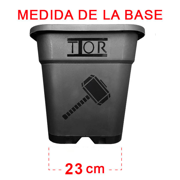 Maceta Cuadrada Negra Thor 31x31x32 cm. 18 lt. - 20 ud.