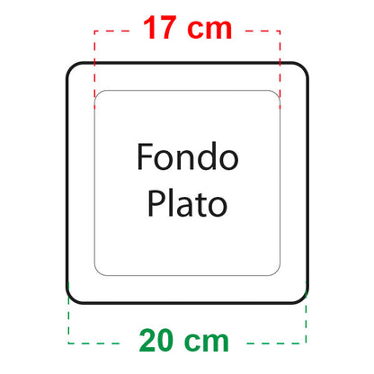 Square Plate 20x20 cm Cannapot for 5.5 lt. and 7 lt. Pots (74 units)