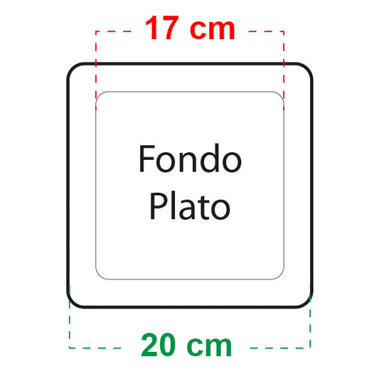 Plato Cuadrado 20x20 cm Cannapot para Maceta 5,5 lt. y 7 lt. (74 uds)