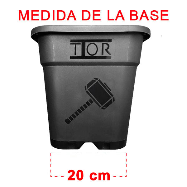 Vaso Quadrato Nero Thor 28x28x28 cm. 14 lt. - 20 pz.