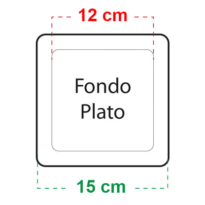Square Dish 15x15 cm Cannapot for 1.6L and 3.2L Pots (88 pcs)