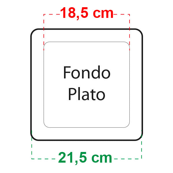 Square Saucer 21.5x21.5 cm. Easy Garden for 5.5 lt. and 7 lt. Pots. 53 pcs.